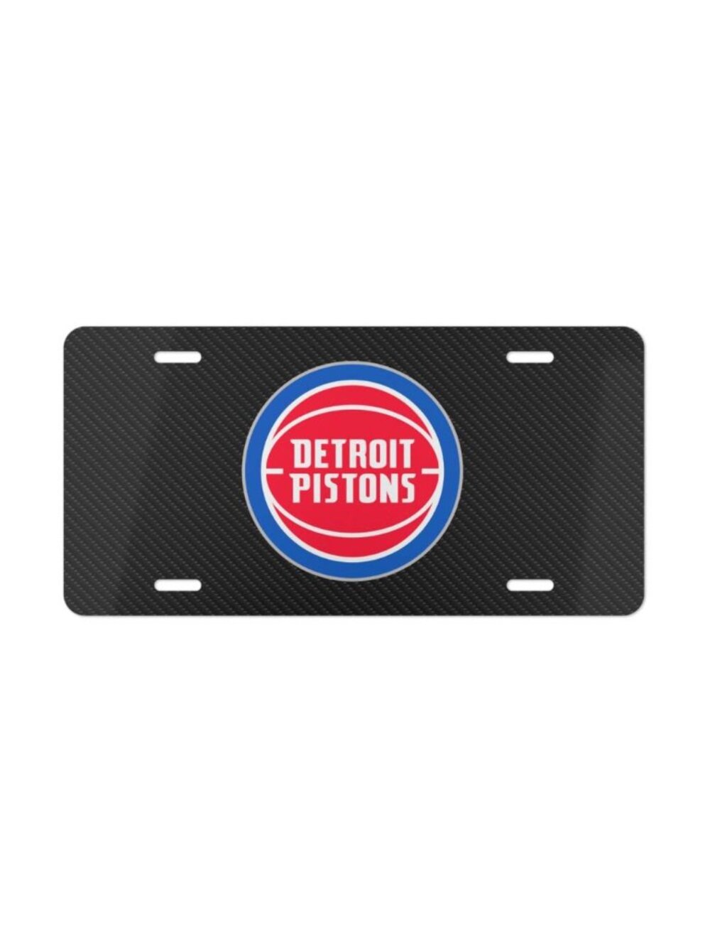 Simulated Carbon Detroit Pistons Football License Plate Auto Car Tag